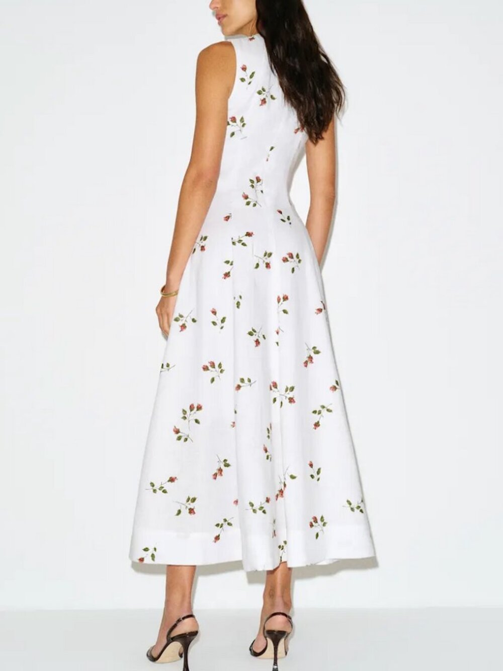 Reformation Cecilia Linen Midi Dress US4 Floating Rose Floral French - Picture 3 of 11